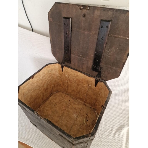 153 - Vintage Wooden Box with Hinged Lid, (Approx. 54 x 42 x 40cm)