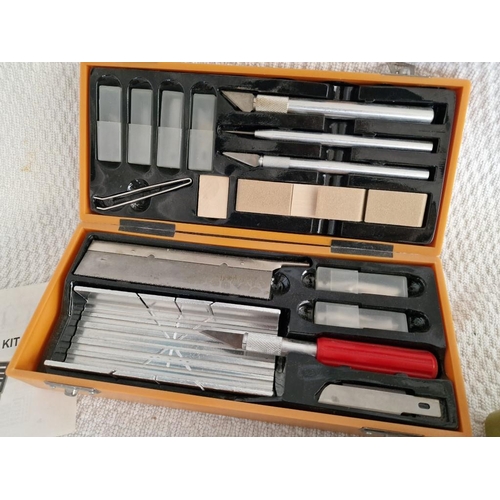 158 - Hilka 30-Piece Hobby Tool Kit, Burgess Powerline 2-Speed Engraver and Boxed Craft / Hobby Knife Set,... 