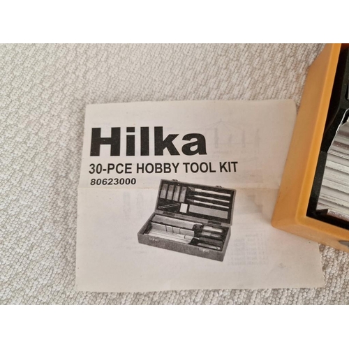 158 - Hilka 30-Piece Hobby Tool Kit, Burgess Powerline 2-Speed Engraver and Boxed Craft / Hobby Knife Set,... 