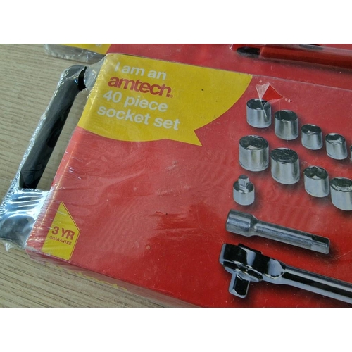 17 - Amtech 40-Piece Socket Set and 6-Piece Screwdriver Set, * Unused in Packet *, (2)