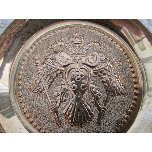 192 - 2 x Silver (.830) Round Dishes with Embossed Twin Headed Eagle Pattern, (Approx. Largest Ø: 9.5cm, T... 