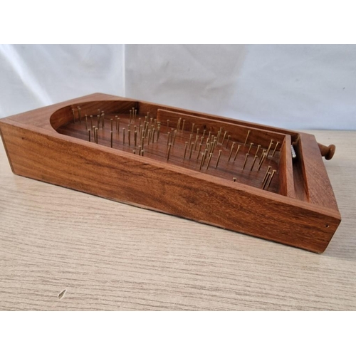 2 - Mid 20th Century Wooden Table Top Bagatelle Game with Balls (Approx. 34 x 20cm), Together with Antiq... 