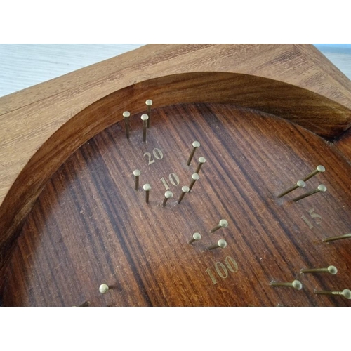 2 - Mid 20th Century Wooden Table Top Bagatelle Game with Balls (Approx. 34 x 20cm), Together with Antiq... 