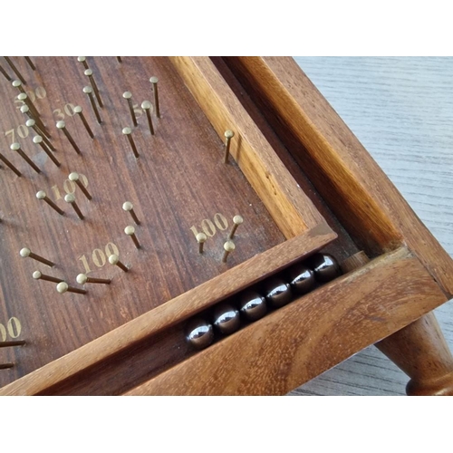 2 - Mid 20th Century Wooden Table Top Bagatelle Game with Balls (Approx. 34 x 20cm), Together with Antiq... 