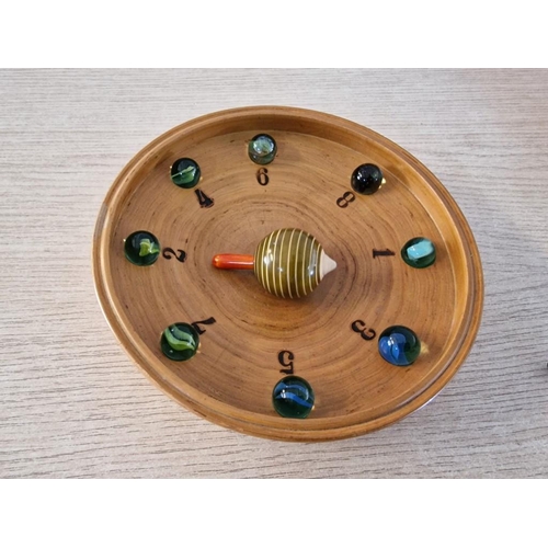 2 - Mid 20th Century Wooden Table Top Bagatelle Game with Balls (Approx. 34 x 20cm), Together with Antiq... 