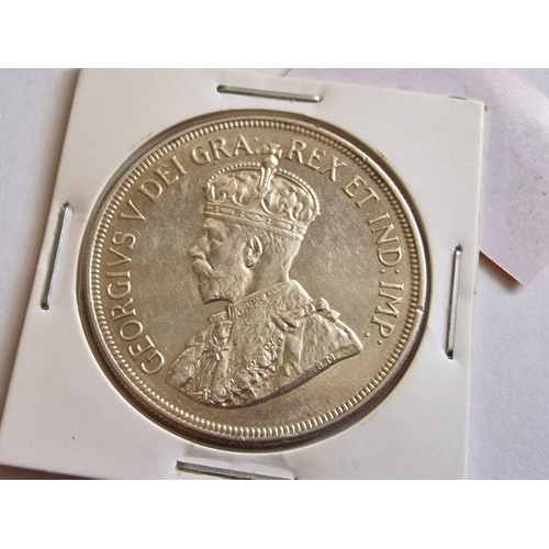 212 - Cyprus Silver Coin; 1928 King George V Forty Five Piastre, (38.7mm, 28.26g, .925 Sterling Silver), V... 