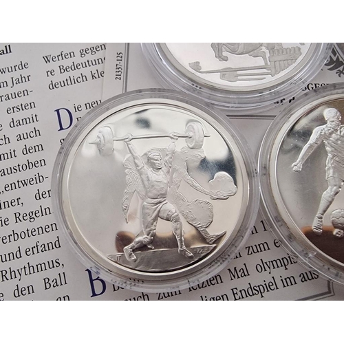 221 - Collection of 7 x Silver Proof 10 Euro 2004 Athens Olympics Coins, (Each .925 Silver, 34.0g, 40mm), ... 