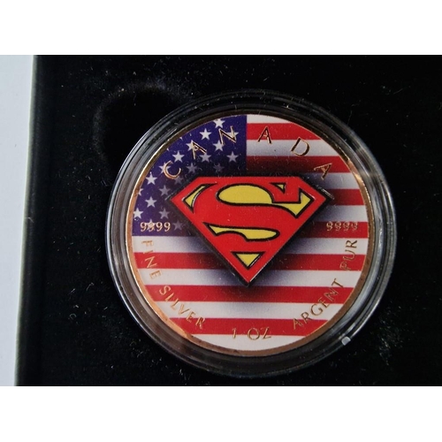 227 - 'Superman' Canadian 5 Dollar Silver Proof Coin, (2016), 1oz Fine Silver (.999), Limited Edition Only... 