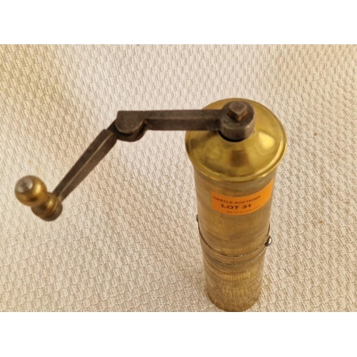 31 - Vintage Brass Coffee Grinder