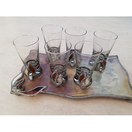 323 - Hand Made Decanter with Matching Shot Glasses and Tray - Glassworks in Tarnow Poland. Decanter with ... 