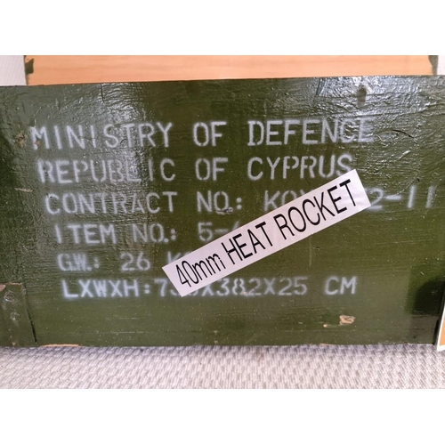 36 - Vintage Cypriot Solid Wood Ammunition Box, Green Finish, with Hinged Lid and Metal Clasps, (Approx. ... 