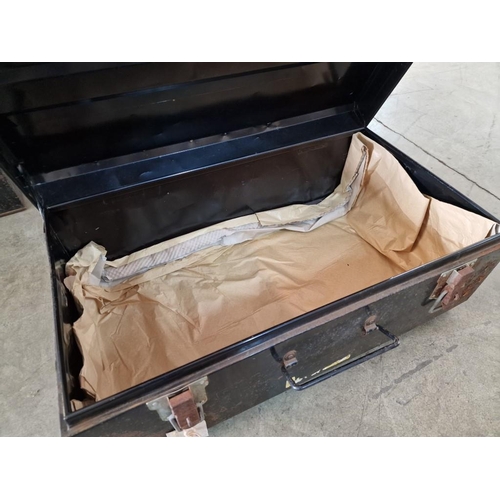 37 - Metal Trunk with Handles & Clasp, (Approx. 72 x 42 x 27cm)