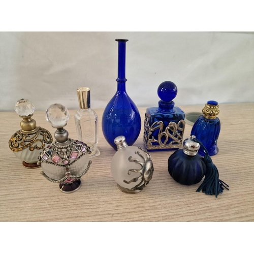 39 - 8 x Decorative Glass Perfume Bottles, (Ave. H: 9cm)