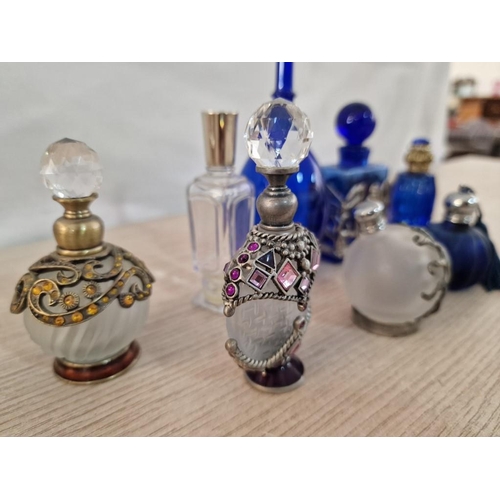 39 - 8 x Decorative Glass Perfume Bottles, (Ave. H: 9cm)