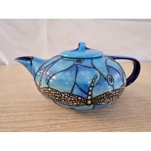 42 - Rare Benaya Art Ceramics Gossamere Porcelain Tea Pot, Design ILI09 Blue Dragon Fly, (Approx. 20 x 9c... 