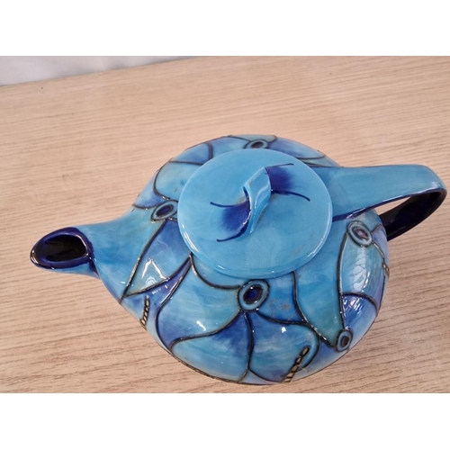 42 - Rare Benaya Art Ceramics Gossamere Porcelain Tea Pot, Design ILI09 Blue Dragon Fly, (Approx. 20 x 9c... 