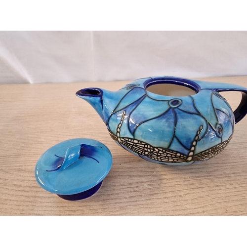 42 - Rare Benaya Art Ceramics Gossamere Porcelain Tea Pot, Design ILI09 Blue Dragon Fly, (Approx. 20 x 9c... 