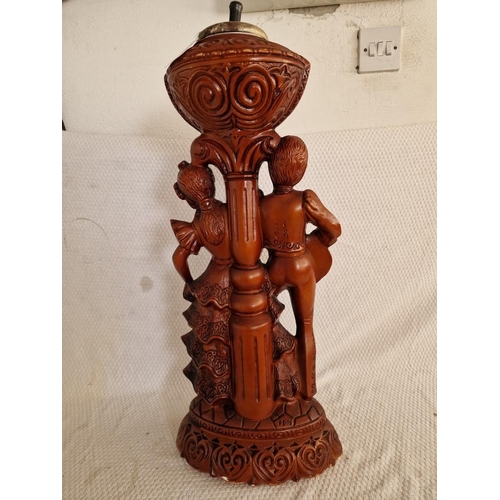 49 - Floor Standing Ashtray with Couple Figurines, (Approx. H: 67cm)