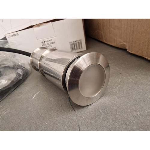 597 - Box of 20 x 'Q-Lamp' , Stainless Steel Recessed LED Lights with Cable, (Model: ODL-003#316), Unused ... 