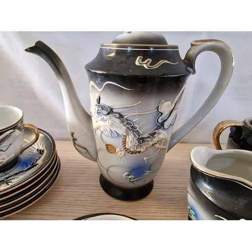 60 - Vintage Oriental Moriage Dragon Ware Coffee Set, (15 Pcs)