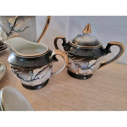 60 - Vintage Oriental Moriage Dragon Ware Coffee Set, (15 Pcs)