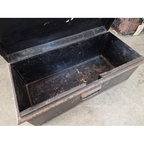 65 - Late 19th Century Metal Secure Box with Handles, (Approx. 56 x 27 x 22cm)