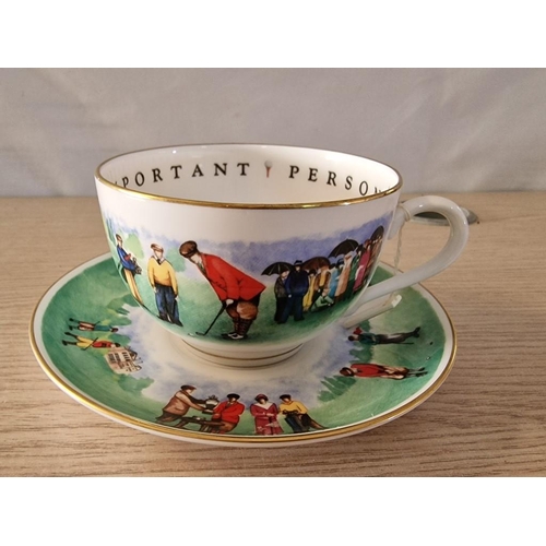 7 - Royal Worcester Large Cup & Saucer from 'Hole in One' Collection