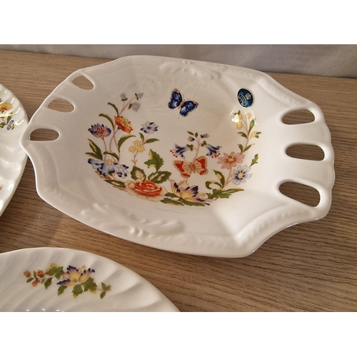 74 - Collection of Aynsley 'Cottage Garden' Fine Bone China; Dish with Pierced Handles (22.5 x 19cm), Han... 