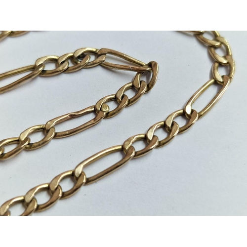 123 - 9ct Gold Figaro Chain Necklace, (Approx. 44cm, 4.0g)