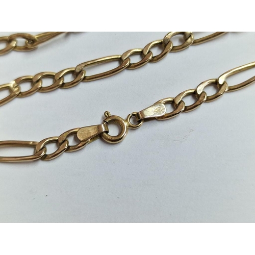 123 - 9ct Gold Figaro Chain Necklace, (Approx. 44cm, 4.0g)