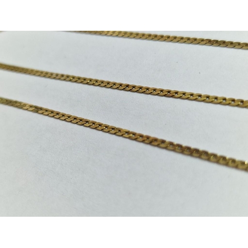 125 - 18ct Gold Fine Flat Link Chain Necklace, (Approx. L: 58cm, 3.2g) with Gold Filled Clasp