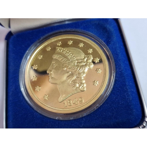 177 - National Collector's Mint 1849 United States of America 'Liberty' $20 Replica Gold Plated Proof Coin... 