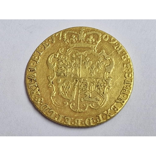 181 - 1769 King George III 'Spade' Full Guinea 22ct Gold Coin, (Approx. 8.3g, Ave. Ø: 24.5mm)

* Tested wi... 