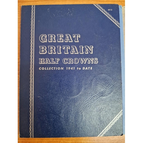 183 - Vintage Whitman Folder with Large Collection / FULL of Great Britain Coins; #8013 Half Crowns, Virtu... 