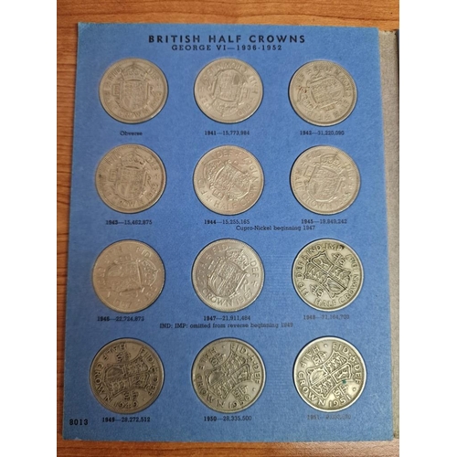 183 - Vintage Whitman Folder with Large Collection / FULL of Great Britain Coins; #8013 Half Crowns, Virtu... 