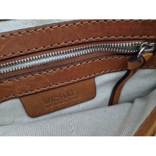 245 - Brown / Tan Leather 'Michael Kors' Handbag