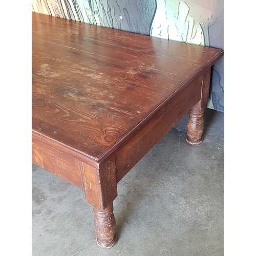 331 - Vintage Solid Wood Rectangular Coffee Table with Small Drawers (with Key), (A/F Needs Renovation), (... 