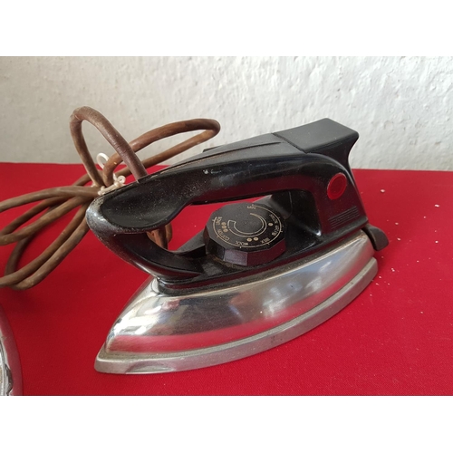 458 - Various Irons; Tefal Modern Steam Iron and 2 x Retro Metal Irons (3pcs), (Un-Tested, A/F)