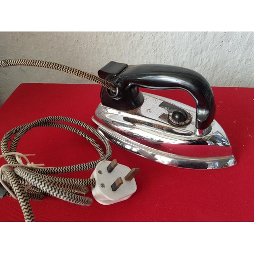 458 - Various Irons; Tefal Modern Steam Iron and 2 x Retro Metal Irons (3pcs), (Un-Tested, A/F)