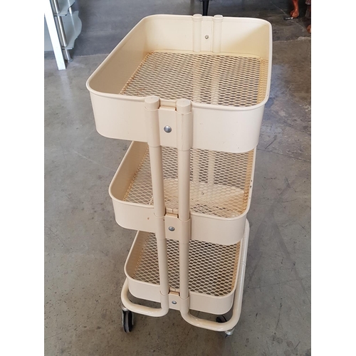 468 - Metal Rolling Storage Carts (Beige / Ikea Raskog Trolley), (A/F 30.5 x 44 x 78.5cm)