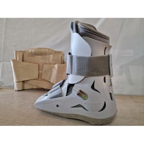 406 - Aircast 'SP Walker' Walking Brace / Walker Boot, (Small, 01A-S), Together with Back Support, (2)