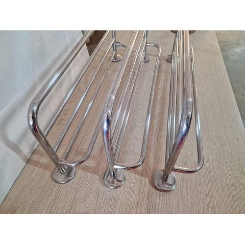 407 - 3 x Chrome Wall Racks / Towel Rails (Approx. L: 61cm), Nb. No Wall Bracket, (3)