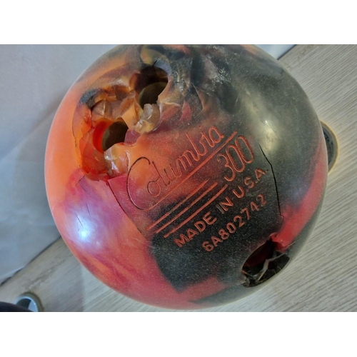 411 - 2 x Bowling Balls; Super Solar Size 15 and Columbia 300 (Finger Holes a/f), (2)