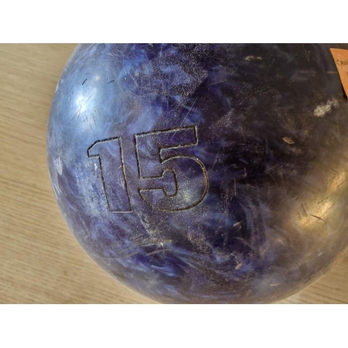 411 - 2 x Bowling Balls; Super Solar Size 15 and Columbia 300 (Finger Holes a/f), (2)