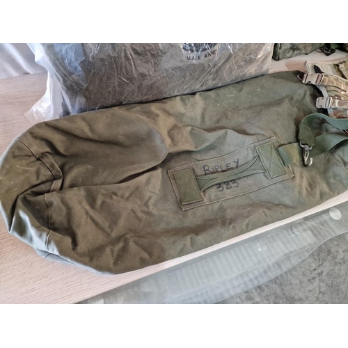 412 - Collection of Military /& Camo Items; Canvas Kit Bag, U.A.E Army Pillow, 2 x Bags, Osprey Mk 4 MTP B... 