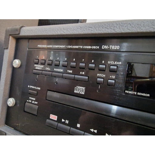 413 - Denon CD / Cassette Combi-Deck, (Model: DN-T620) Together with Pair of Speakers, Each with Slip Cove... 