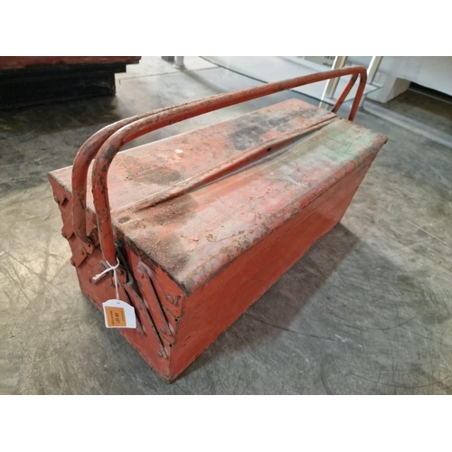 607 - Vintage Metal Cantilever Tool Box with Contents (see multiple catalogue photos)