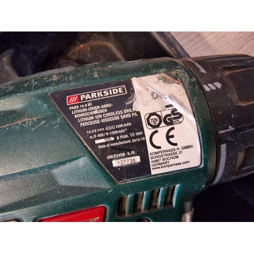 609 - Power Plus Angle Grinder (X060) and Parkside Cordless Drill (PABS 14.4 A1), Untested, (2)