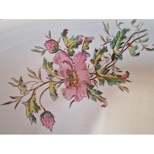 88 - Antique Ceramic Large Wash Bowl by S.C. Richard, with Floral Decoration, Made in England, (Approx. Ø... 