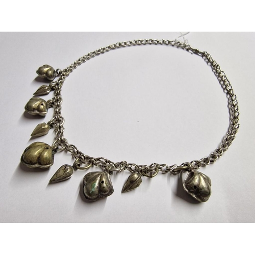 748 - Vintage Hand Made White Metal Bedouin Necklace